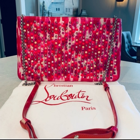 CHRISTIAN LOUBOUTIN Crossbody Shoulder/Clutch Bag Pink - Picture 1 of 15